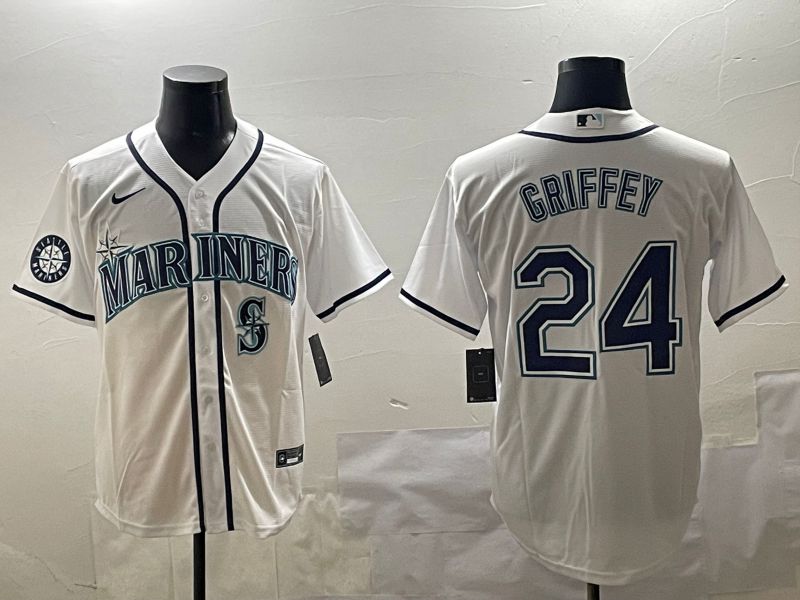 Men Seattle Mariners 24 Griffey White Game 2025 Nike MLB Jersey style 4